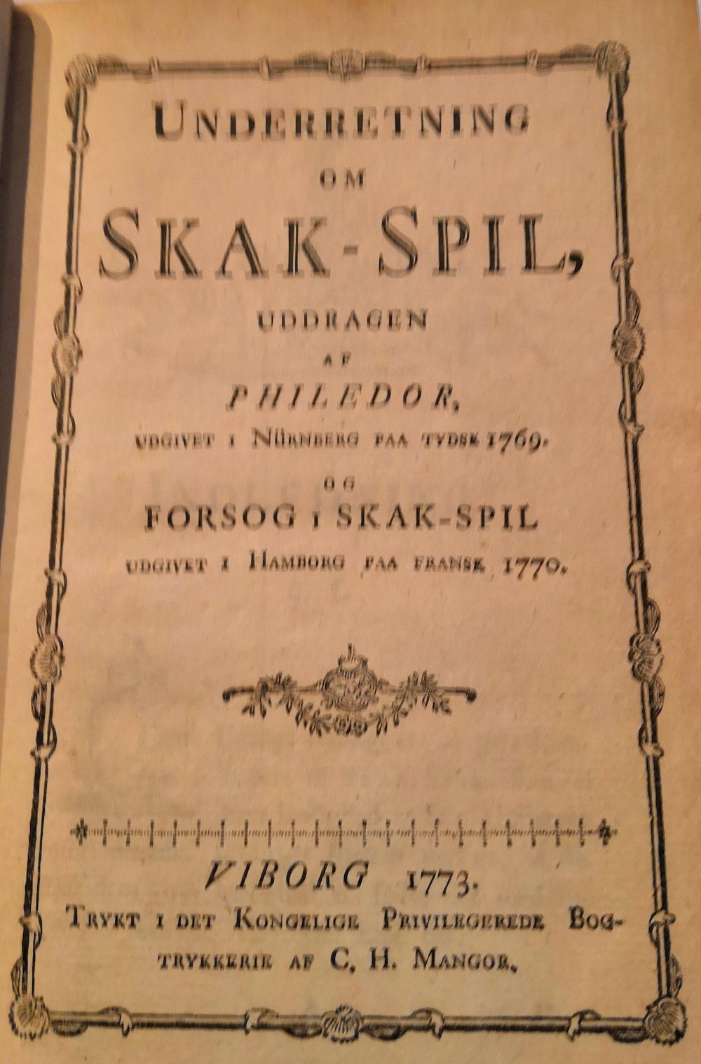 Édition danoise de Philidor 1773